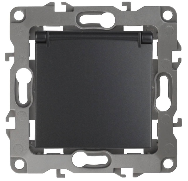 Розетка ЭРА 12 2P E Schuko со шторками с крышкой 16A 250V 12-2103-05 Б0014697 Розетка ЭРА 12 2P E Schuko со шторками с крышкой 16A 250V 12-2103-05 Б0014697