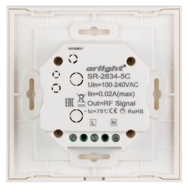 Панель управления Arlight Sens SR-2834-5C-AC-RF-IN White 022195 Панель управления Arlight Sens SR-2834-5C-AC-RF-IN White 022195