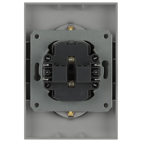 Розетка ЭРА Arktik 16-2107-03 без заземления двойная 2X2P 16А-250В алюминий Б0071683