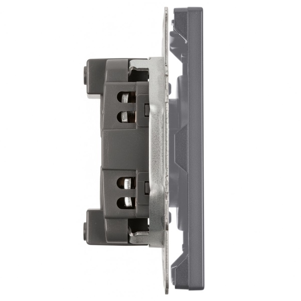 Розетка 1-местная с з/ш, б/з (механизм), СЗК, Stekker, 250В, 16А Эмили, RST16-5109-10ZK, платиново-серый, soft touch 50242