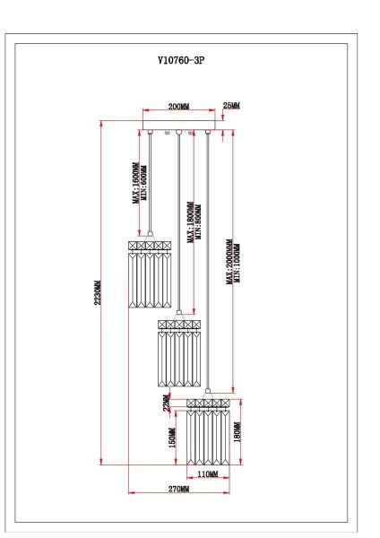 Подвесная люстра Moderli Levi V10760-3P