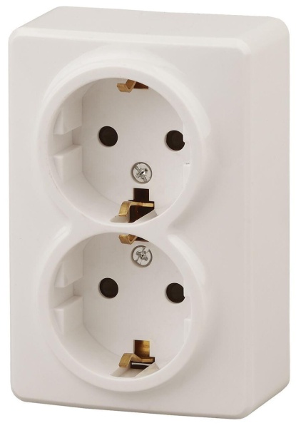 Розетка ЭРА Эксперт 2х2P E Schuko со шторками 16A 250V 11-2206-02 Б0020695 Розетка ЭРА Эксперт 2х2P E Schuko со шторками 16A 250V 11-2206-02 Б0020695