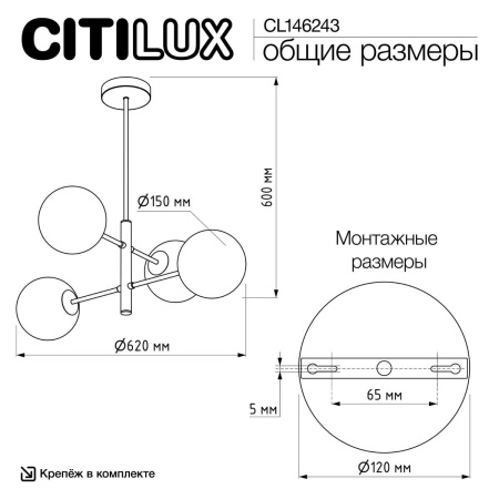 Подвесная люстра Citilux Лорен CL146243