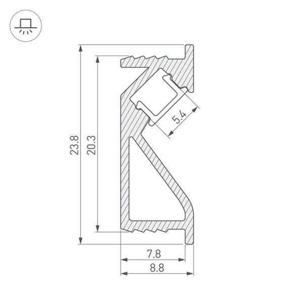 Профиль Arlight SL-BEVEL-2000 ANOD0 031120(1)