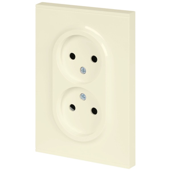 Розетка ЭРА Arktik 16-2107-02 без заземления двойная 2X2P 16А-250В слоновая кость Б0071682