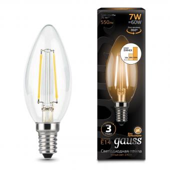 Лампа светодиодная филаментная диммируемая E14 7W 2700K прозрачная 103801107-S