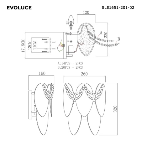 Настенный светильник Evoluce Roomi SLE1651-201-02