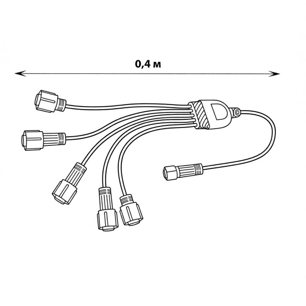 Провод-разветвитель для гирлянд Uniel UCX-F90 S5/0.4M/BK UL-00013237