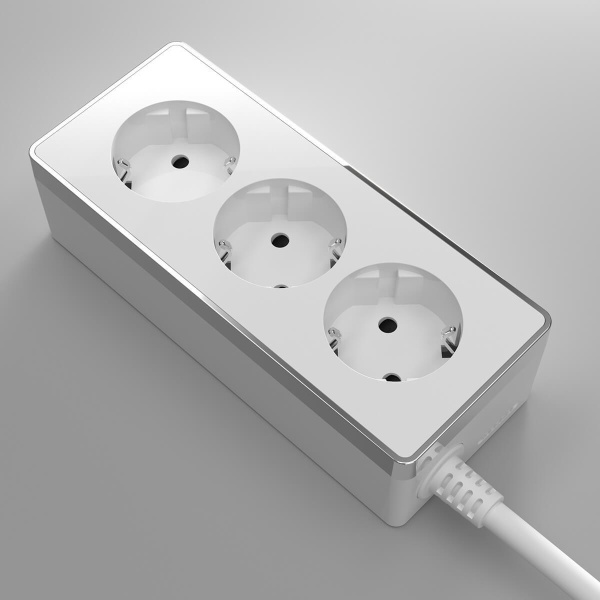 Удлинитель 3-х местный 3м Werkel Gallant белый/хром W6523601 4690389171314 Удлинитель 3-х местный 3м Werkel Gallant белый/хром W6523601 4690389171314