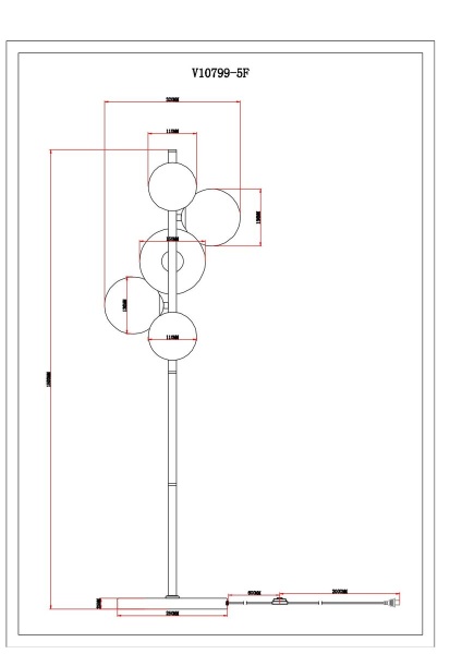 Торшер Moderli Renny V10799-5F