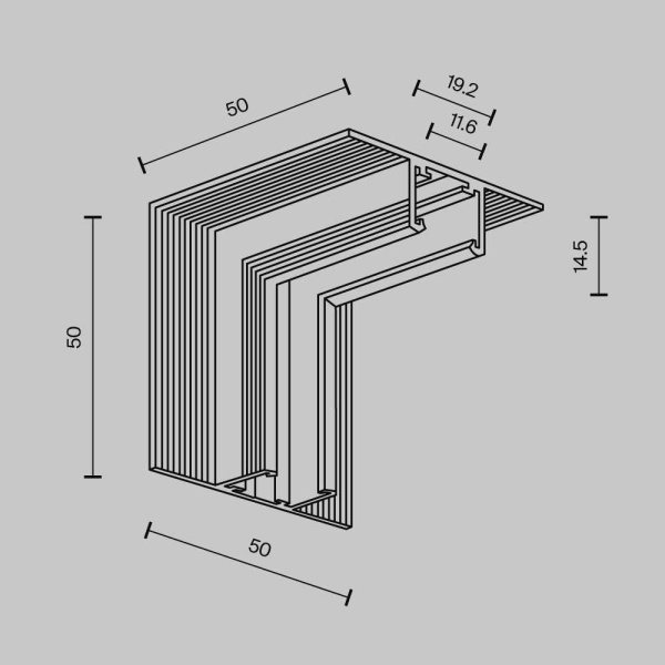 Коннектор угловой внутренний Exility X встраиваемый под ГКЛ 12,5мм, черный Maytoni Technical EXILITY X Accessories for tracks Exility X TRA239ICL-42.1