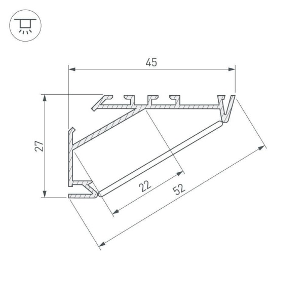 Профиль Arlight KLUS-P45.30-2000 ANOD 025469