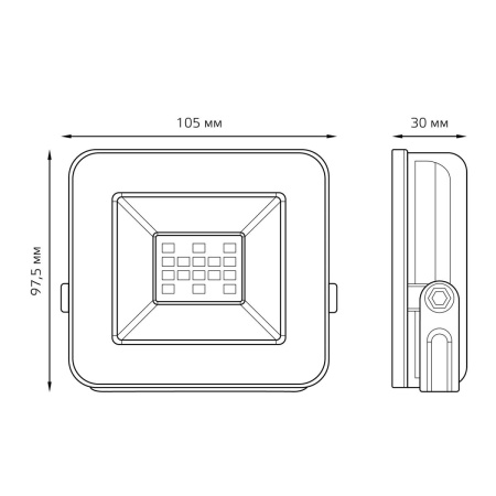Прожектор светодиодный Gauss 10W 613100310