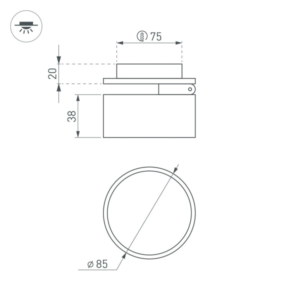 Встраиваемый светодиодный спот Arlight LGD-Pot-Built-R85-12W Warm3000 045780