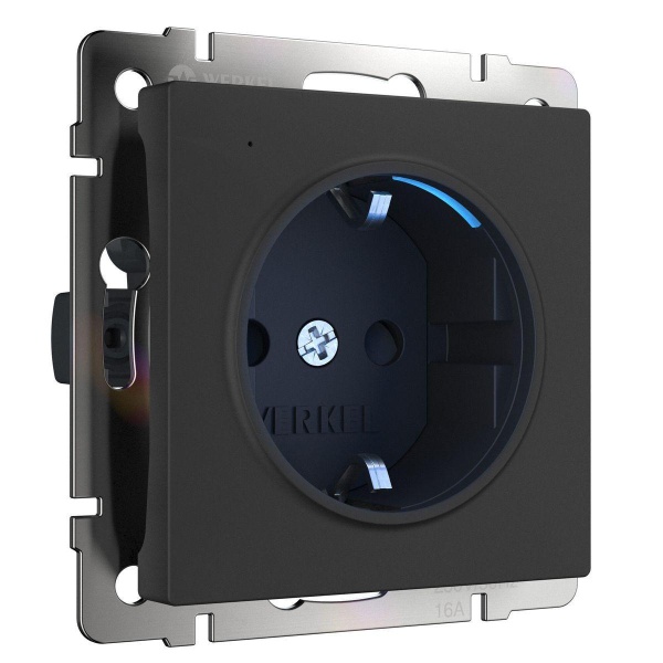 Розетка Werkel с/з с подсветкой черный W1171408 4690389171727 Розетка Werkel с/з с подсветкой черный W1171408 4690389171727
