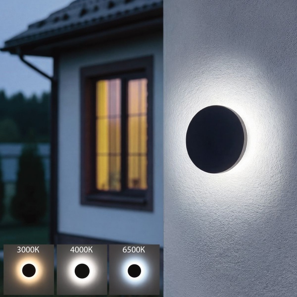 Уличный накладной светильник Uniel ULU-P35R-18W/3000K+4000K+6500K/D25 IP65 BLACK UL-00013634