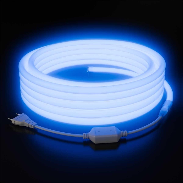 Комплект светодиодного НЕОНа Apeyron 220В, 6Вт/м, синий, smd 2835, 144д/м, круглый, d=14мм, 10м, IP65 (сетевой шнур, заглушка, крепеж - 10шт) 10-117