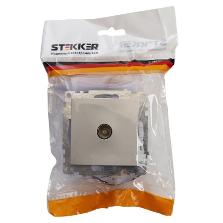 ТВ-розетка Stekker Катрин серебро GLS00-7108-03 39586