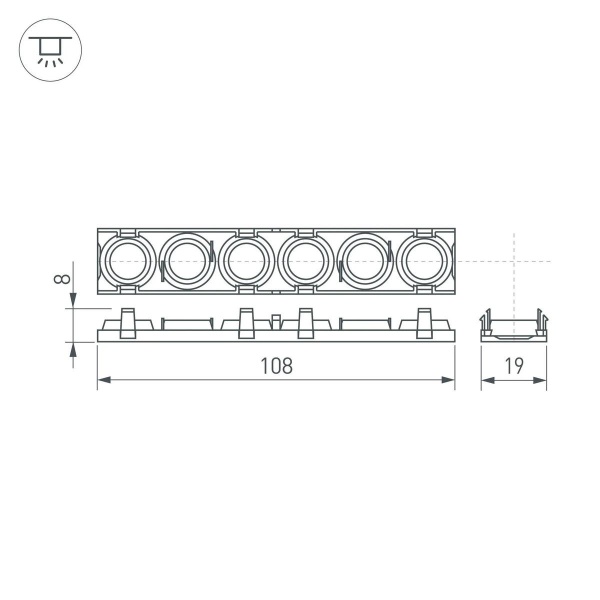Экран линзованный Arlight SL-LINE-W20-55deg-540 041793 Экран линзованный Arlight SL-LINE-W20-55deg-540 041793