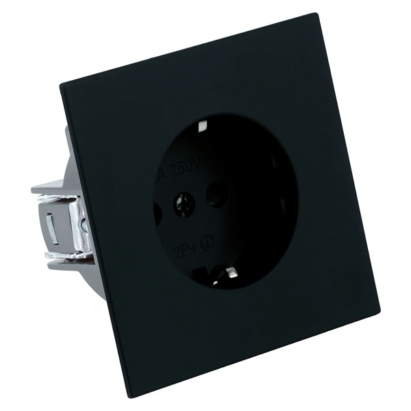 Розетка 1-местная с защитной шторкой с/з (механизм), Stekker, 250В, 16А Мия, RST16-3110-05, черный бархат 50454