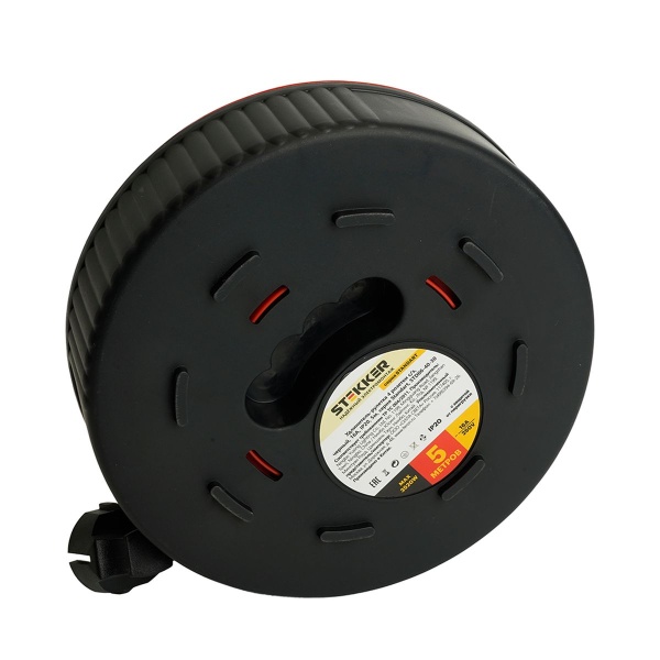 Удлинитель-рулетка STD06-40-30 Standart 4 розетки с/з ПВС 3*1, черный, 16А, IP20, 5м 50178