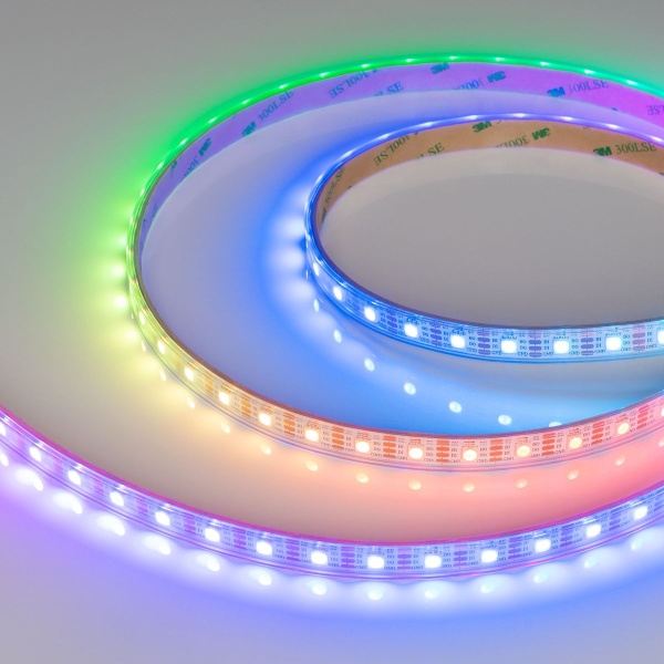 Светодиодная влагозащищенная лента Arlight Бегущий огонь 12W/m 60Led/m 5060SMD разноцветный 5M SPI-P-B60-12mm 5V RGB-PX1-BPT 041167