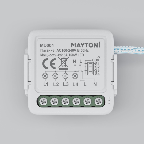 Выключатель четырехканальный Wi-Fi Maytoni Technical MD004 Выключатель четырехканальный Wi-Fi Maytoni Technical MD004