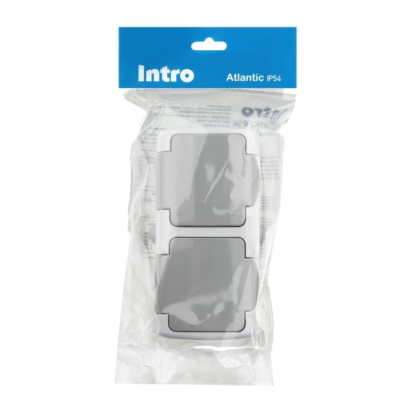 Розетка двойная ЭРА Intro Atlantic Schuko 2x2P+E 16A 250V с крышкой 5-203-03 Б0051060 Розетка двойная ЭРА Intro Atlantic Schuko 2x2P+E 16A 250V с крышкой 5-203-03 Б0051060