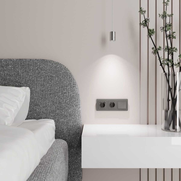 Выключатель Werkel одноклавишный графит акрил W1110044 4690389197406