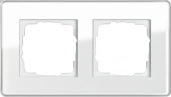 Рамка 2-постовая Gira Esprit C белое стекло 0212512
