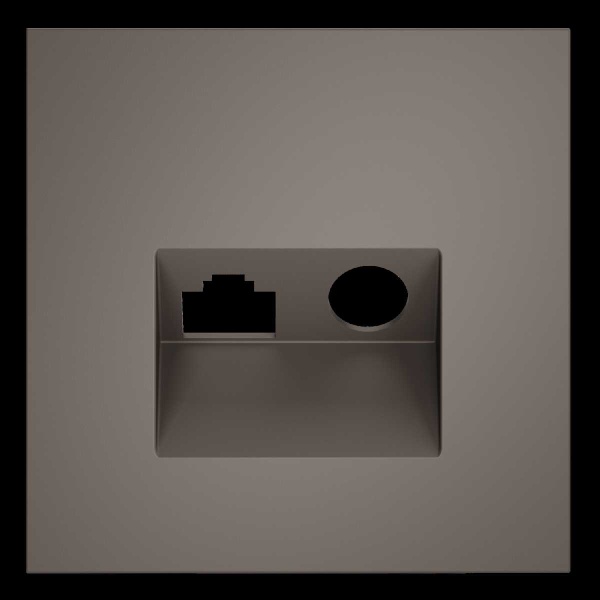 Накладка для розетки TV+RJ45 кат. 6, S70 (капучино) Voltum VLS002714