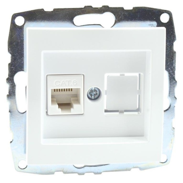 Розетка компьютерная RJ45 Mono Electric Despina/ Larissa 6 кат белый 500-001905-125 Розетка компьютерная RJ45 Mono Electric Despina/ Larissa 6 кат белый 500-001905-125