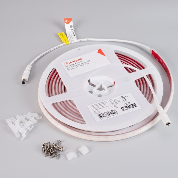 Светодиодная влагозащищенная лента Arlight 5W/m 304Led/m 2835SMD теплый белый 5M RTW-PSW-A304-12mm 24V Warm3000 045224