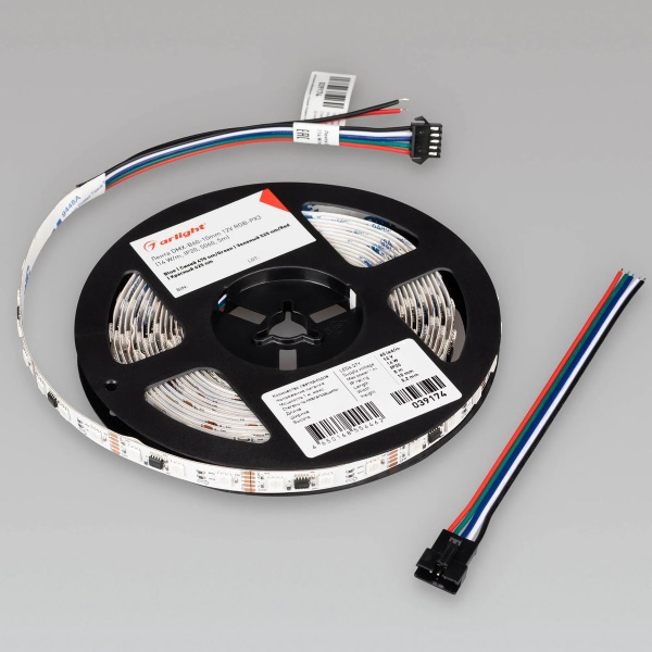 Светодиодная лента Arlight 14W/m 60LED/m 5060SMD разноцветный 5М DMX-B60-10mm 12V 039174