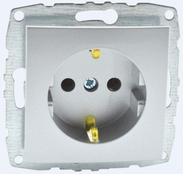 Розетка 2К+З Mono Electric Despina/ Larissa 16A 250V винтовое подключение серебро 500-002121-117 Розетка 2К+З Mono Electric Despina/ Larissa 16A 250V винтовое подключение серебро 500-002121-117