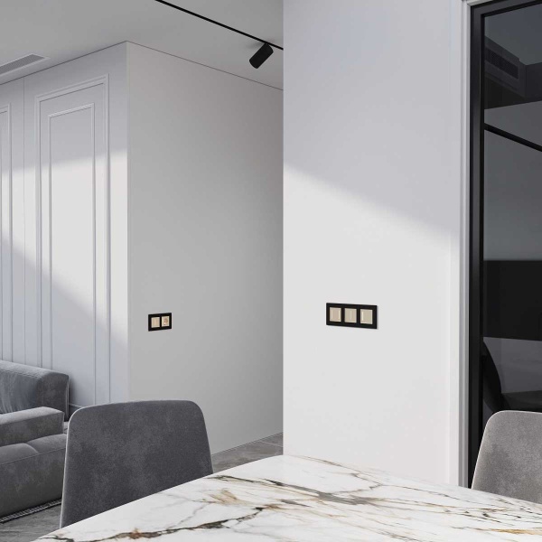 Выключатель двухклавишный с подсветкой сесорный Werkel шампань W4522011