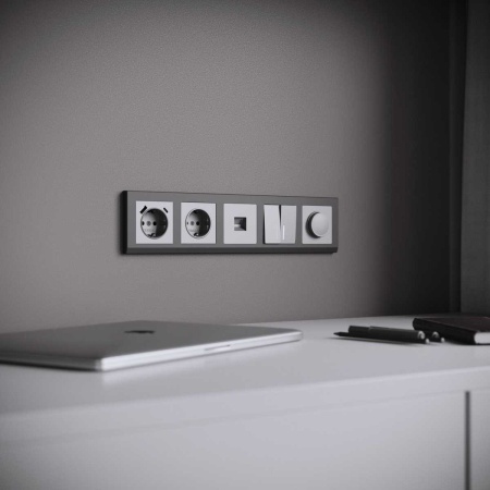 Рамка Werkel Stark на 5 постов графит W0051864 4690389194535