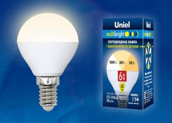 Лампа светодиодная (UL-00002375) E14 6W 4000K матовая LED-G45-6W/WW/E14/FR/MB PLM11WH
