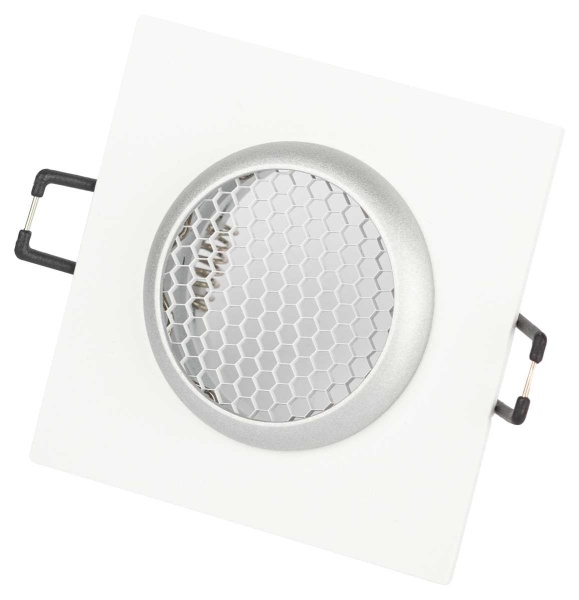 Светильник встраиваемый алюминиевый ЭРА KL110 WH/SL под лампу MR16 GU5.3 белый/серебро матовый Б0061532