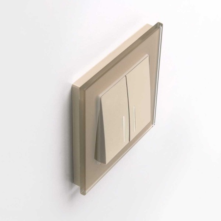 Выключатель двухклавишный с подсветкой Werkel шампань W1120111 4690389157097