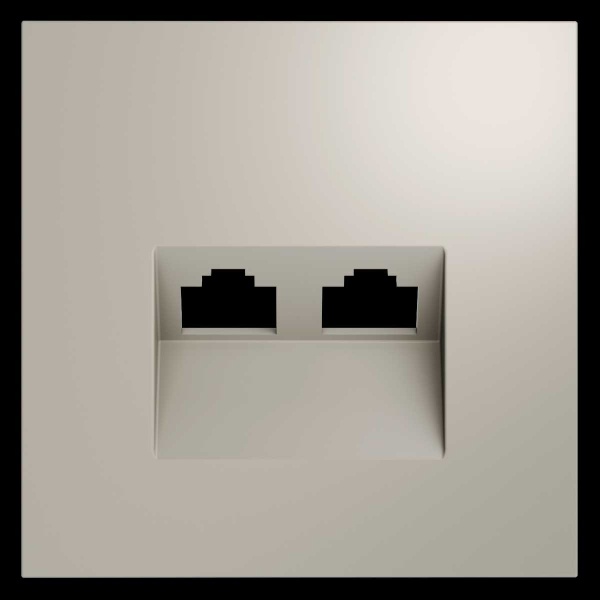 Накладка для розетки компьютерной двойной RJ45+RJ45 кат.6, S70 (кашемир) Voltum VLS001403