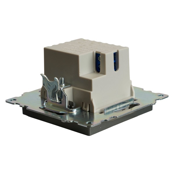 Розетка 2-местная USB + type C (механизм), 250В, 3А, max 20W, серия Катрин, графит, GLS10-7116-06 50052