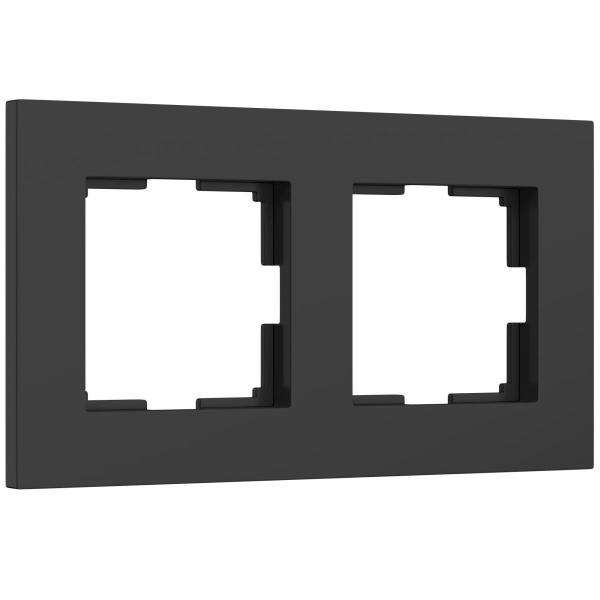Рамка Werkel Slab на 2 поста черный матовый W0022908 4690389193378