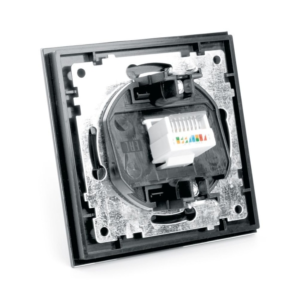 Розетка компьютерная RJ-45 Stekker Катрин черный GLS00-7007-05 39510