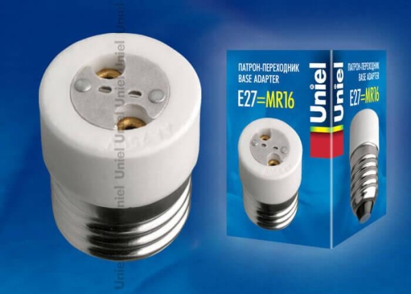 Переходник с цоколя Е27 на MR16 Uniel LH27-MR16 06476 Переходник с цоколя Е27 на MR16 Uniel LH27-MR16 06476