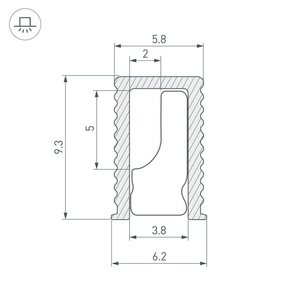 Профиль Arlight SL-Mini-6-H9-2000 Anod Olive Grey 038203