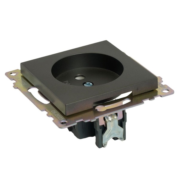 Розетка 2P Stekker Катрин со шторками графит GLS10-7109-06 49420