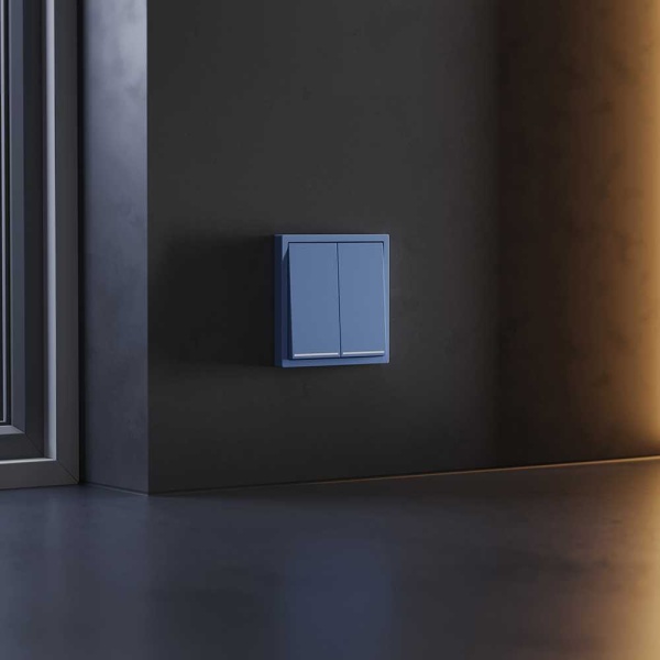 Клавиши для выключателя/переключателя двухклавишного с подсветкой, S70 (деним) Voltum VLS000415