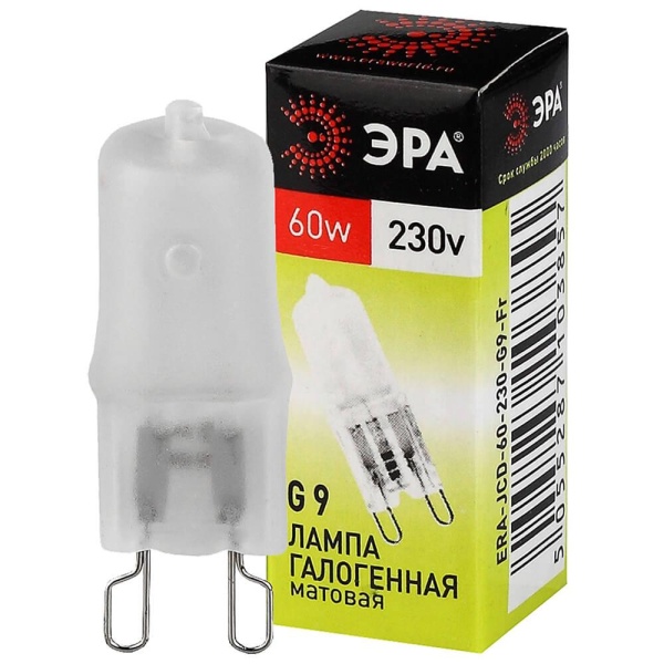 Лампа галогенная ЭРА G9 60W 2700K матовая G9-JCD-60-230V-FR C0027364 Лампа галогенная ЭРА G9 60W 2700K матовая G9-JCD-60-230V-FR C0027364