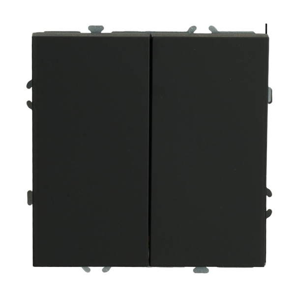 Выключатель двухклавишный Stekker Эмили черный уголь RSW10-5104-05 49840